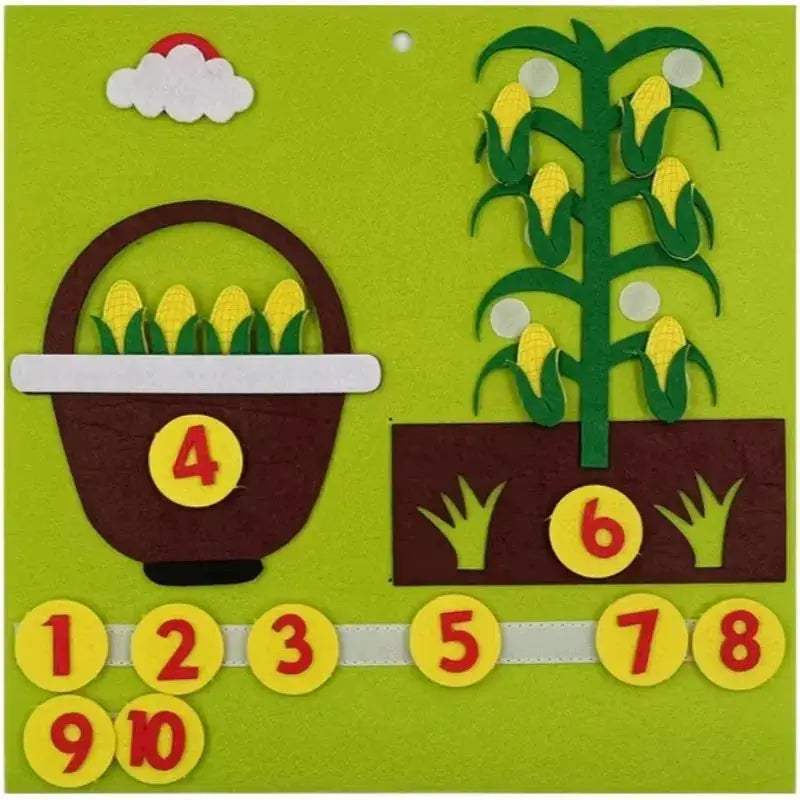 Montessori Felt Math Toy For Counting Skills 20 Piece Set - ToylandEU