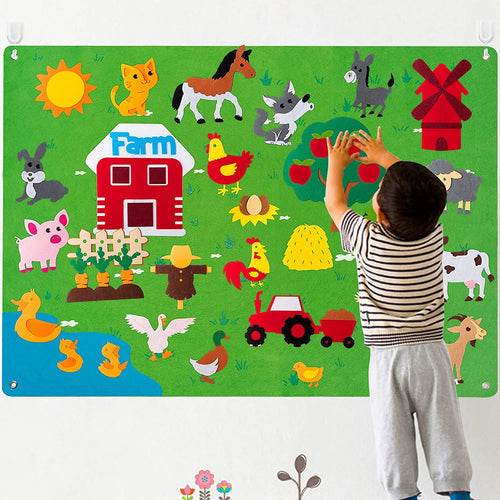 Montessori Felt Story Board Set - Farm Animal Fun for Toddlers - ToylandEU