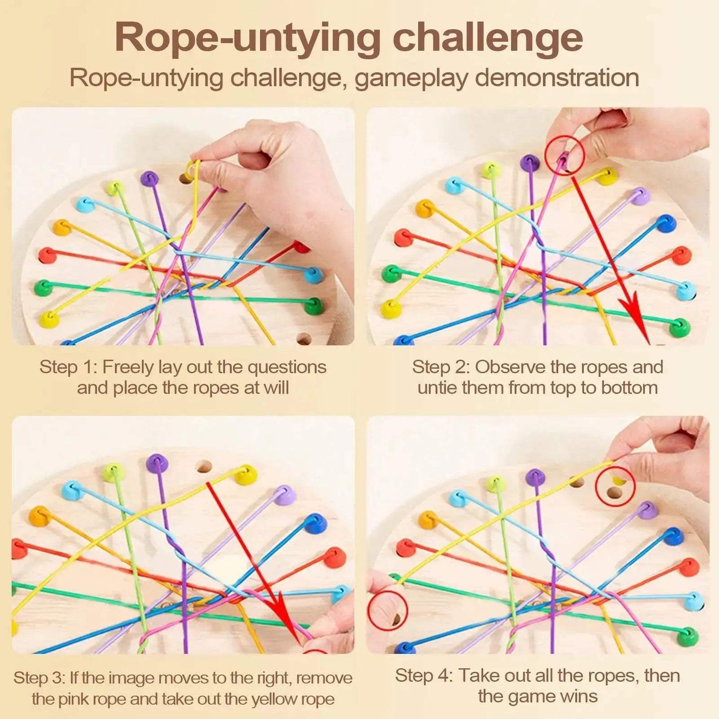  Montessori Rope Puzzle Untangling Game CE Certified -  ToylandEU™
