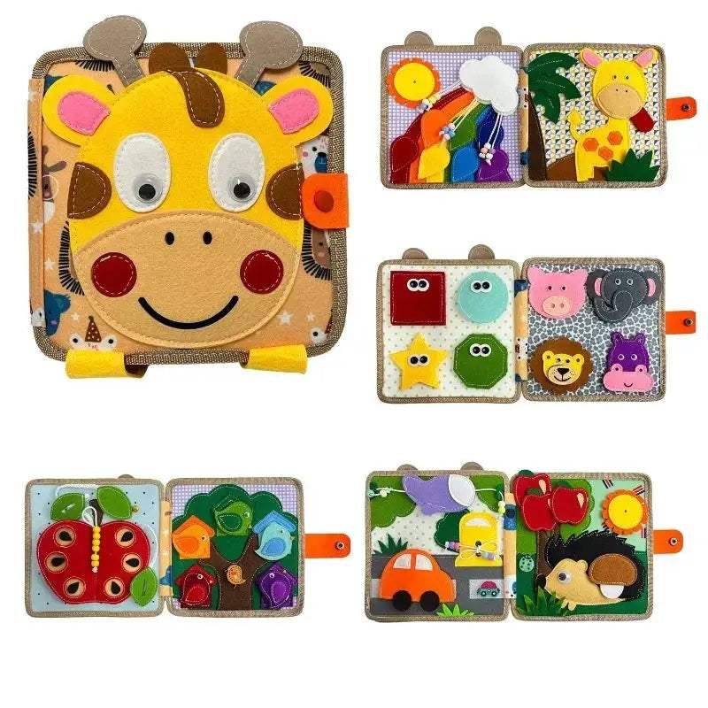 Montessori Giraffe Busy Board For Fine Motor Skills - ToylandEU