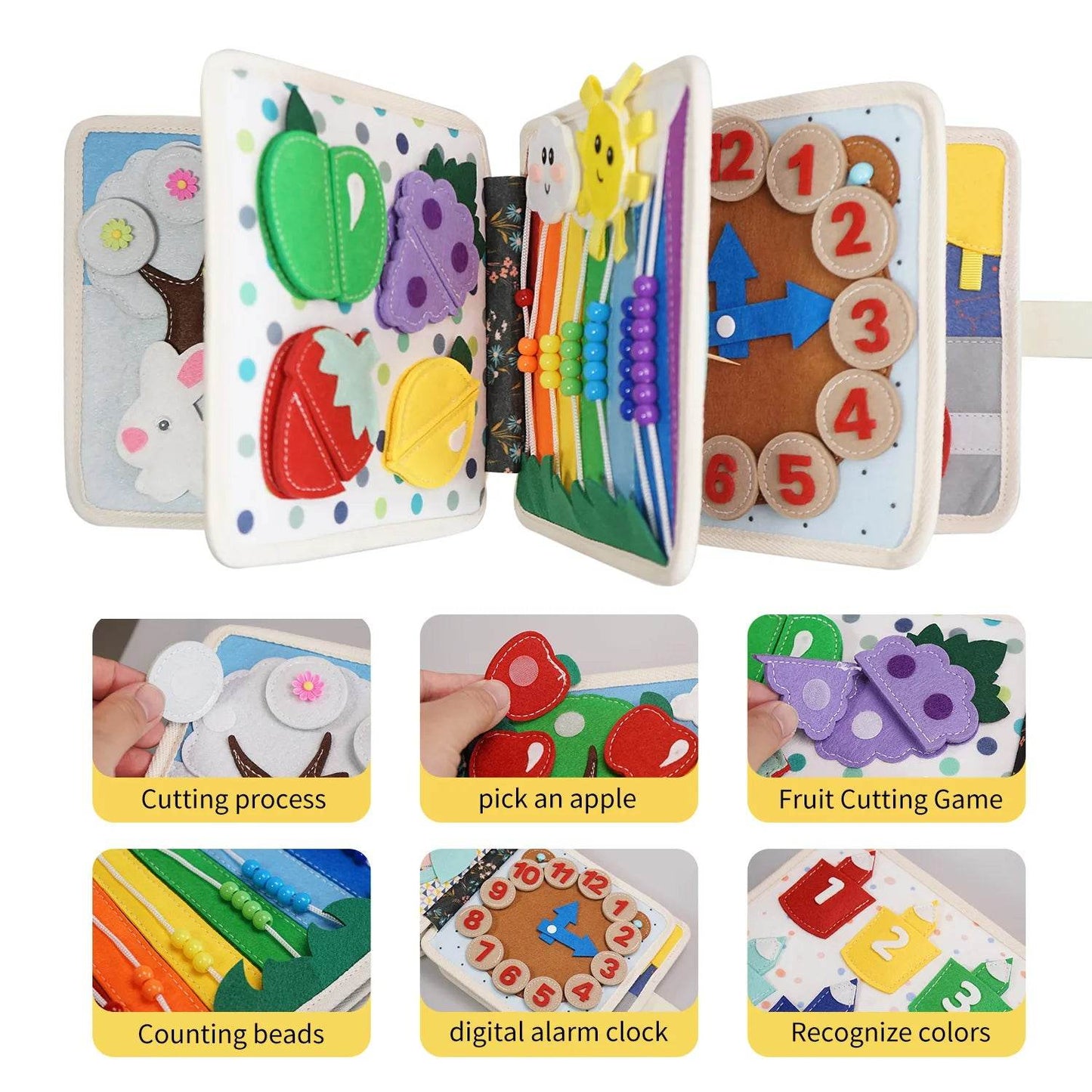 Montessori Hedgehog Busy Board Animal Educational Toy with 8 Interactive Games - ToylandEU