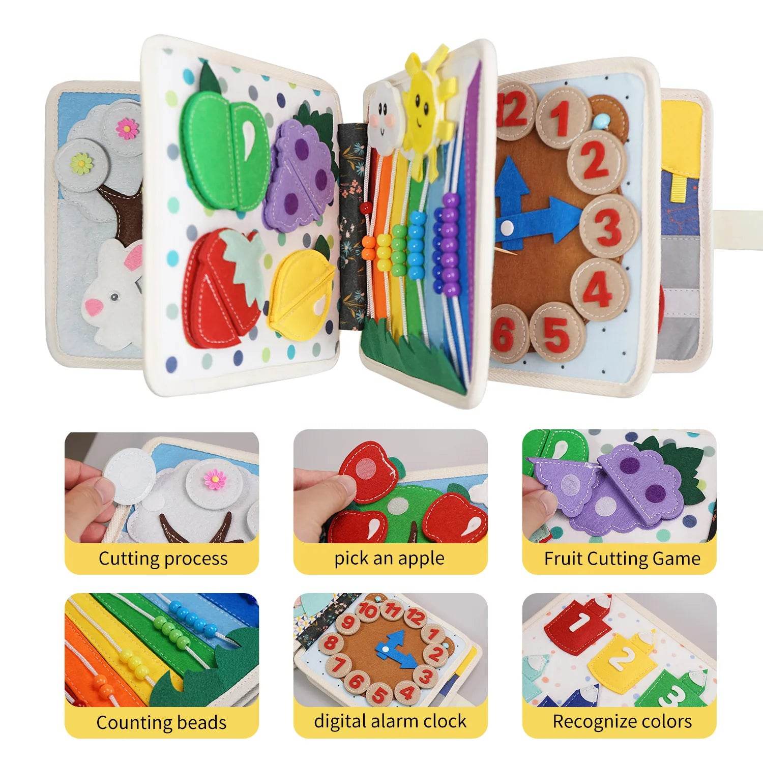 Montessori Hedgehog Busy Board Animal Educational Toy with 8 Interactive Games - ToylandEU