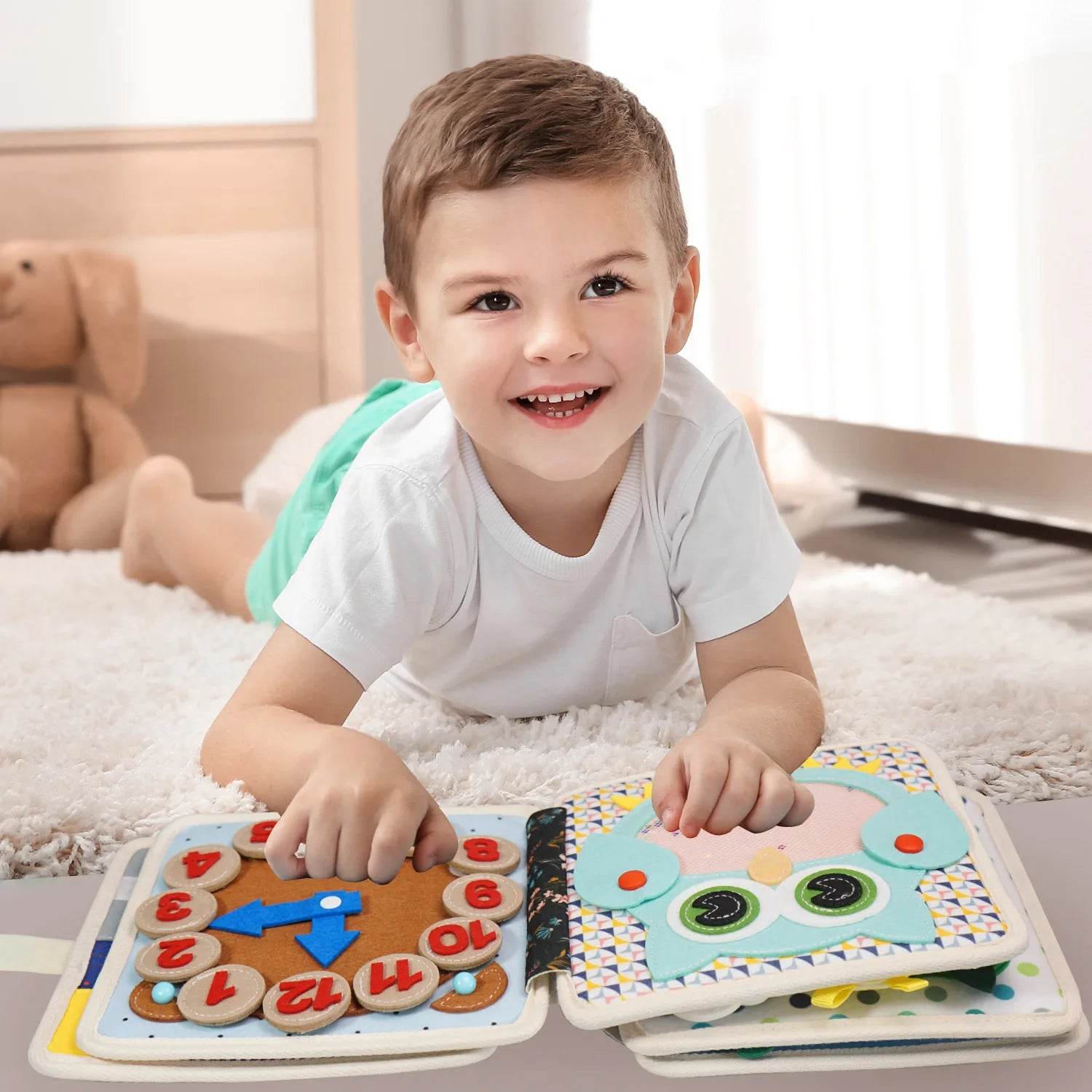 Montessori Hedgehog Busy Board Animal Educational Toy with 8 Interactive Games - ToylandEU