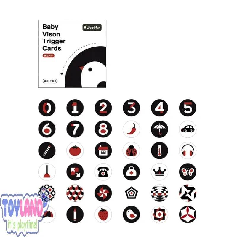 بطاقات مونتيسوري التعليمية عالية التباين لتحفيز الطفل بصريًا - ToylandEU