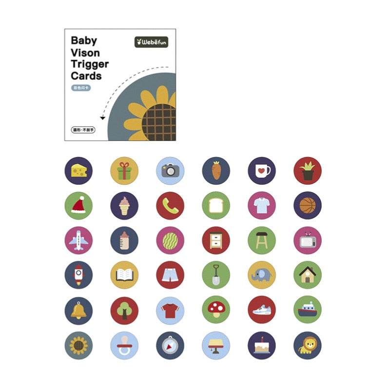 بطاقات مونتيسوري التعليمية عالية التباين لتحفيز الطفل بصريًا - ToylandEU