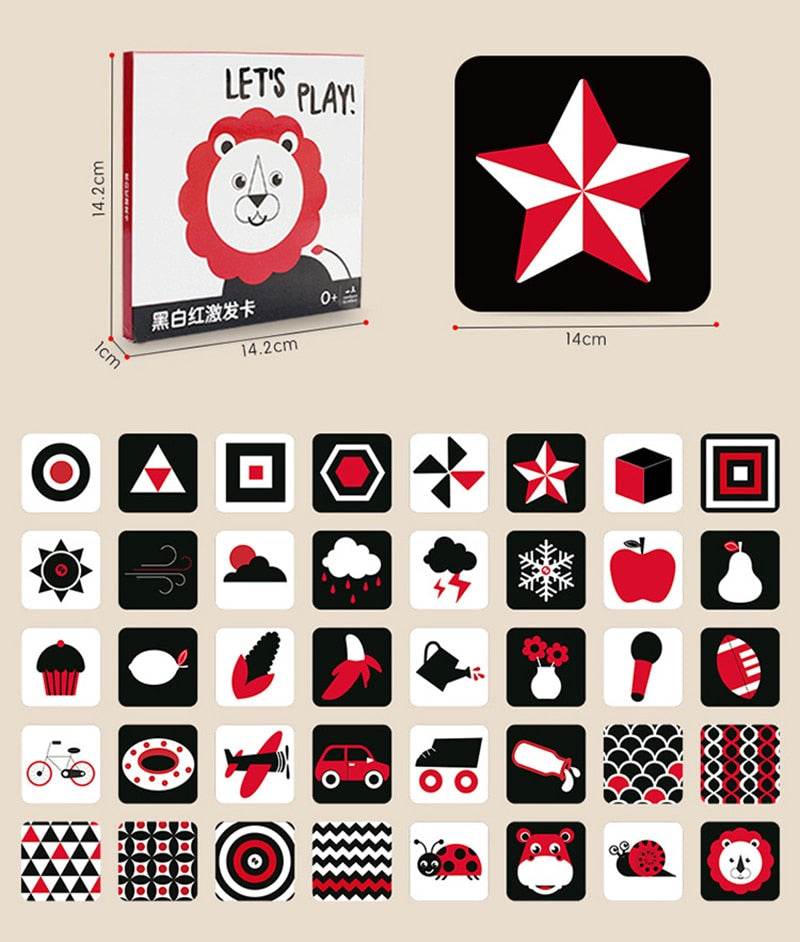 بطاقات مونتيسوري التعليمية عالية التباين لتحفيز الطفل بصريًا - ToylandEU