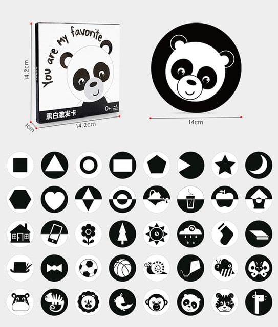 بطاقات مونتيسوري التعليمية عالية التباين لتحفيز الطفل بصريًا - ToylandEU