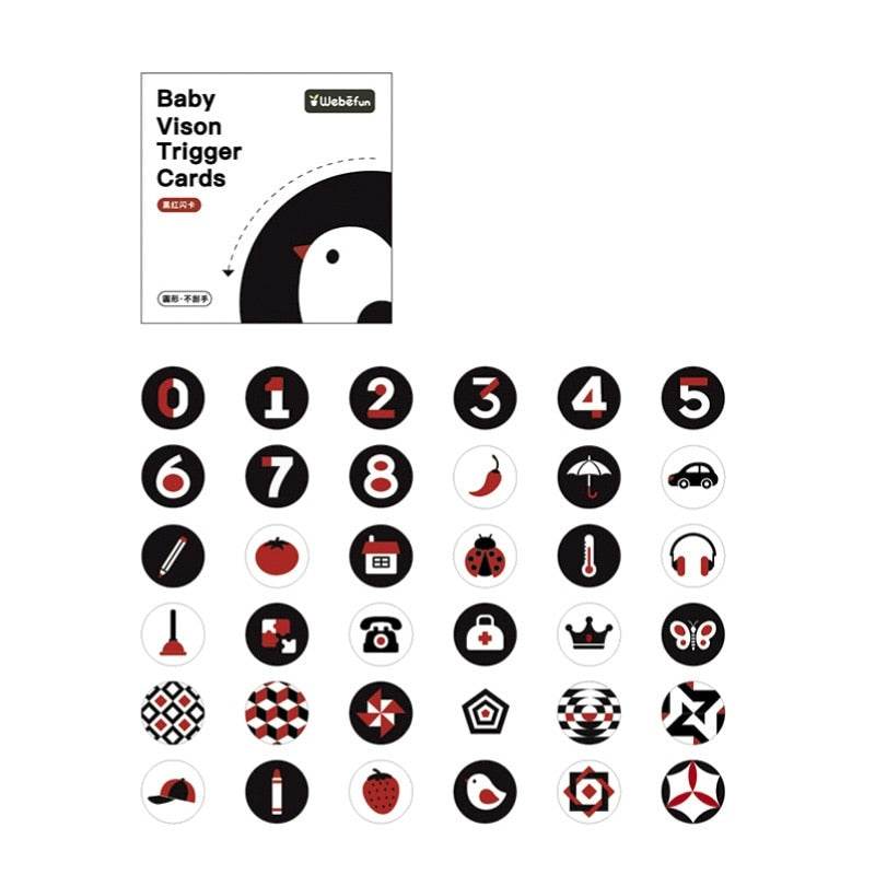 بطاقات مونتيسوري التعليمية عالية التباين لتحفيز الطفل بصريًا - ToylandEU