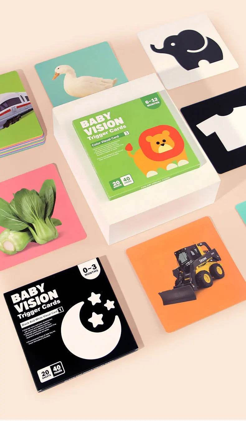 Baby Visual Stimulation Cards Montessori High Contrast Flash Cards for Infant Early Education Learning Toys for Newborn Gifts - ToylandEU