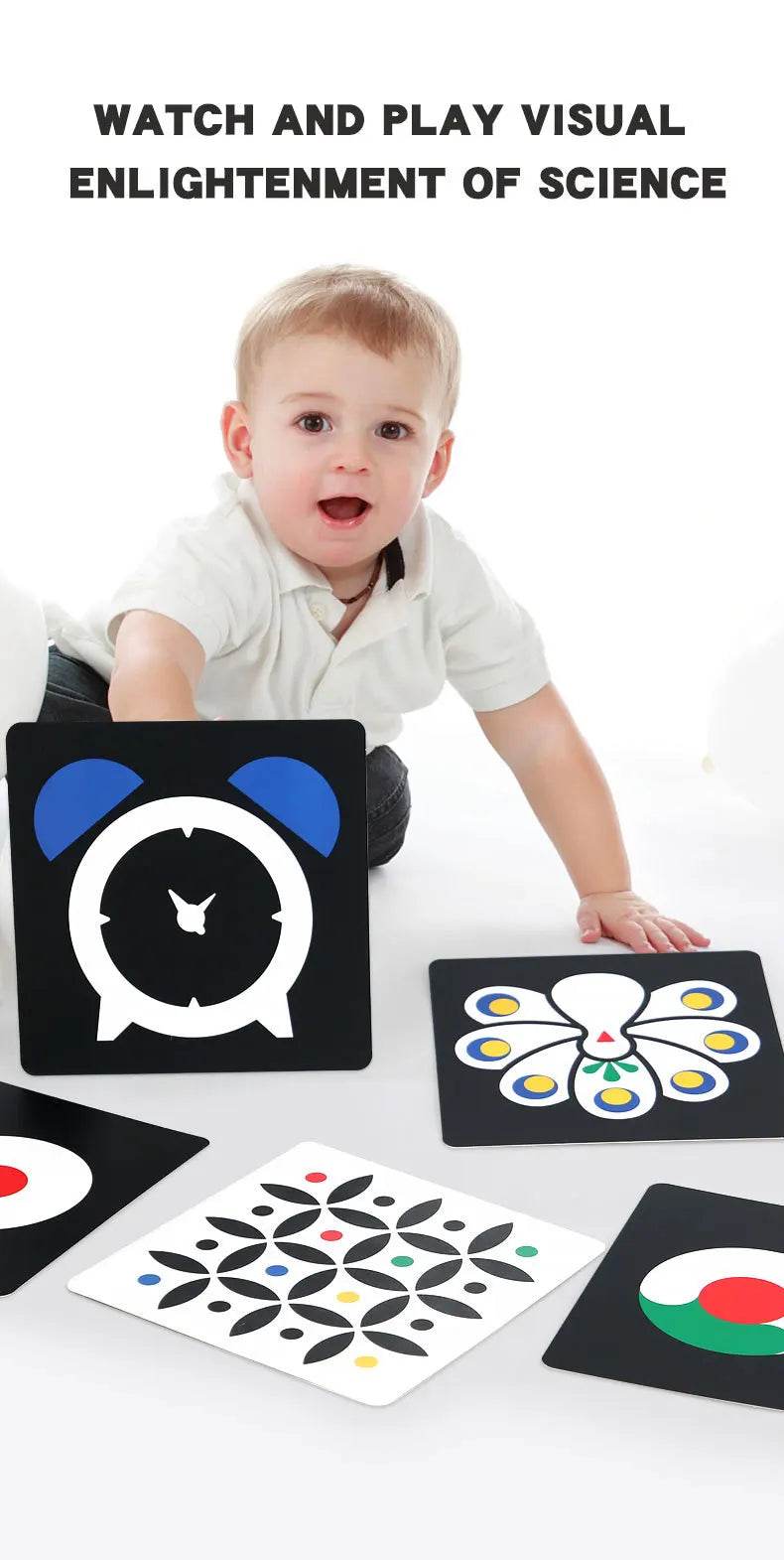 Baby Visual Stimulation Cards Montessori High Contrast Flash Cards for Infant Early Education Learning Toys for Newborn Gifts - ToylandEU