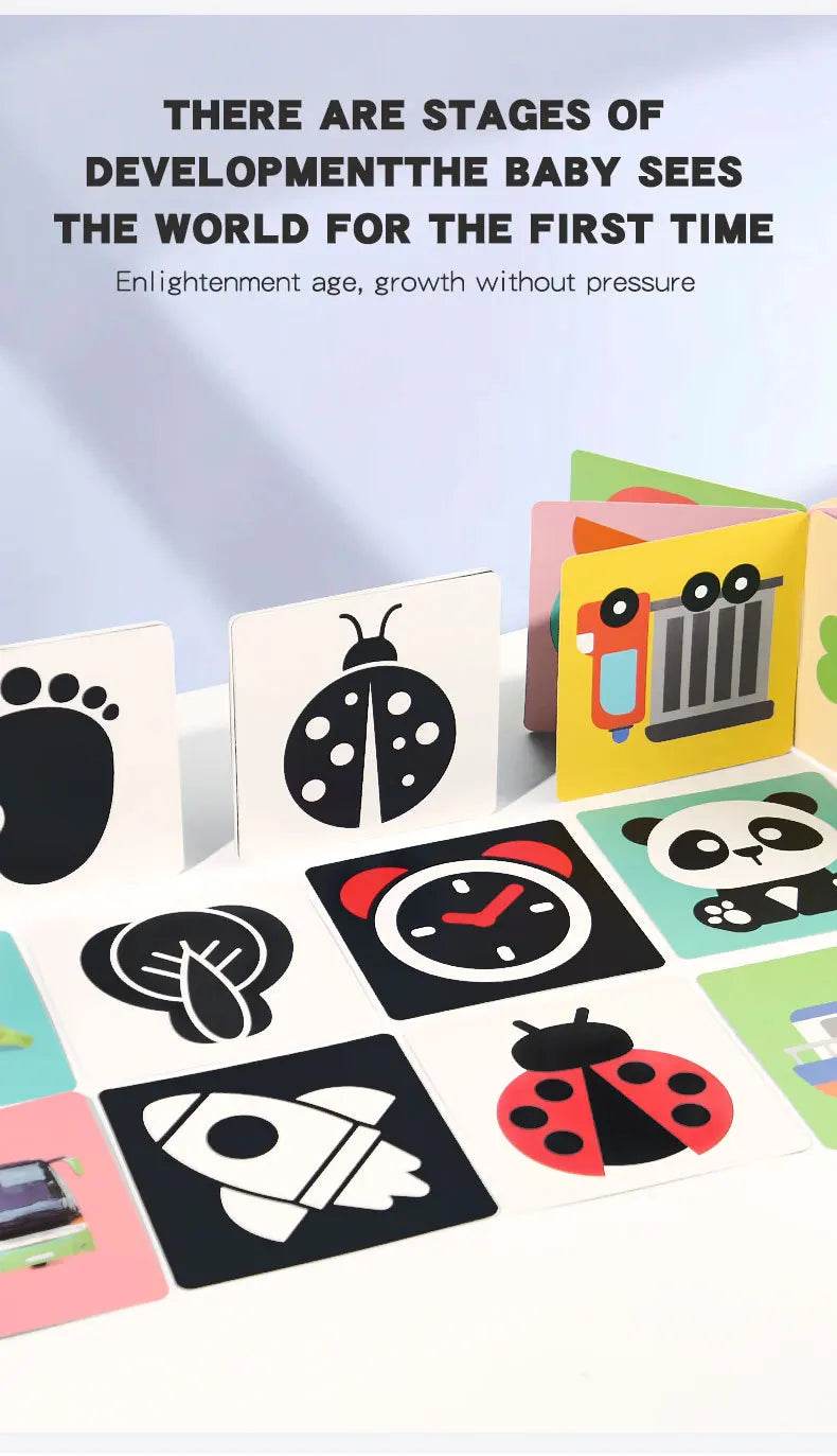 Baby Visual Stimulation Cards Montessori High Contrast Flash Cards for Infant Early Education Learning Toys for Newborn Gifts - ToylandEU