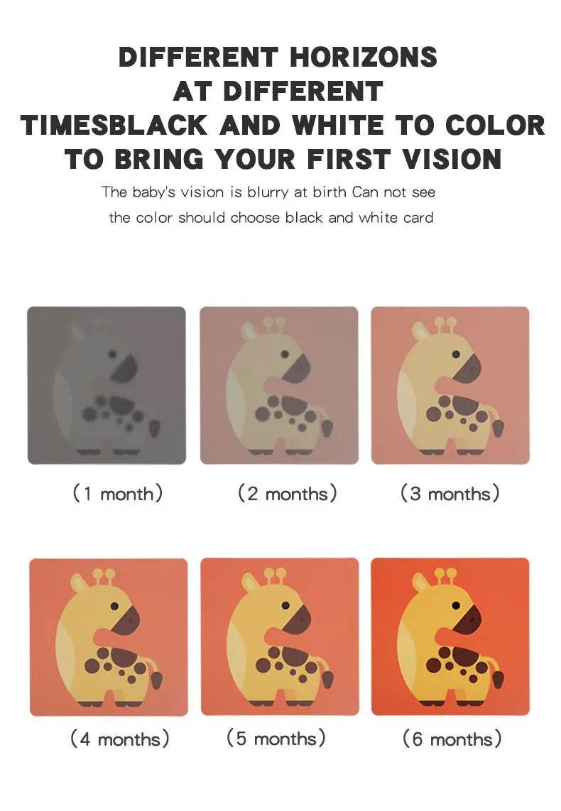 Baby Visual Stimulation Cards Montessori High Contrast Flash Cards for Infant Early Education Learning Toys for Newborn Gifts - ToylandEU