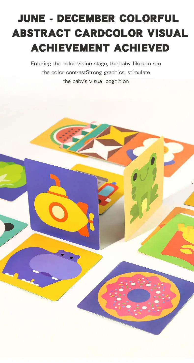 Baby Visual Stimulation Cards Montessori High Contrast Flash Cards for Infant Early Education Learning Toys for Newborn Gifts - ToylandEU