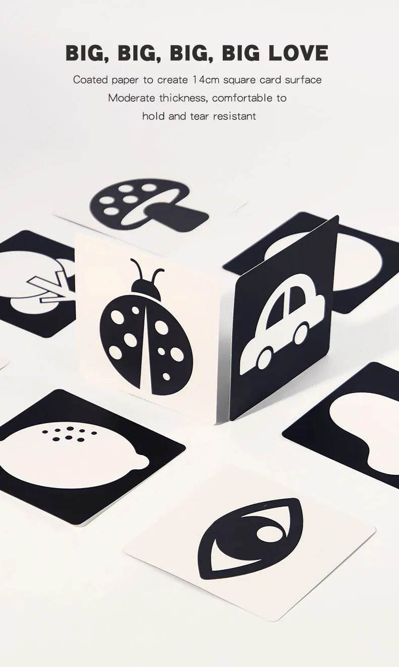 Baby Visual Stimulation Cards Montessori High Contrast Flash Cards for Infant Early Education Learning Toys for Newborn Gifts - ToylandEU