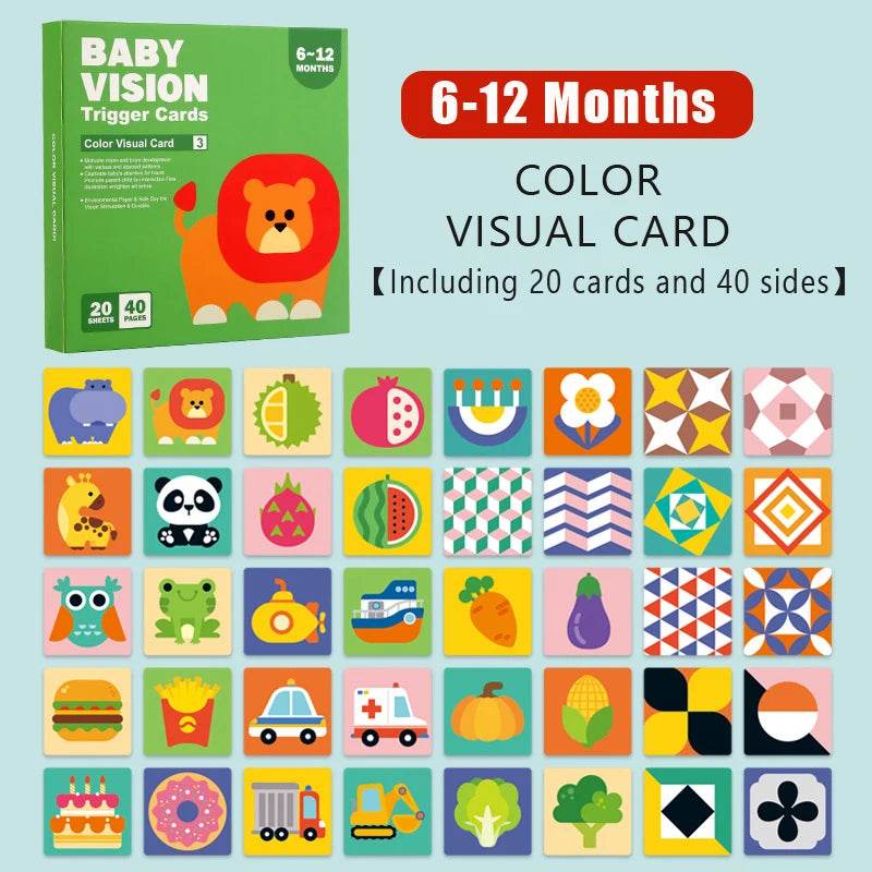 Baby Visual Stimulation Cards Montessori High Contrast Flash Cards for Infant Early Education Learning Toys for Newborn Gifts - ToylandEU