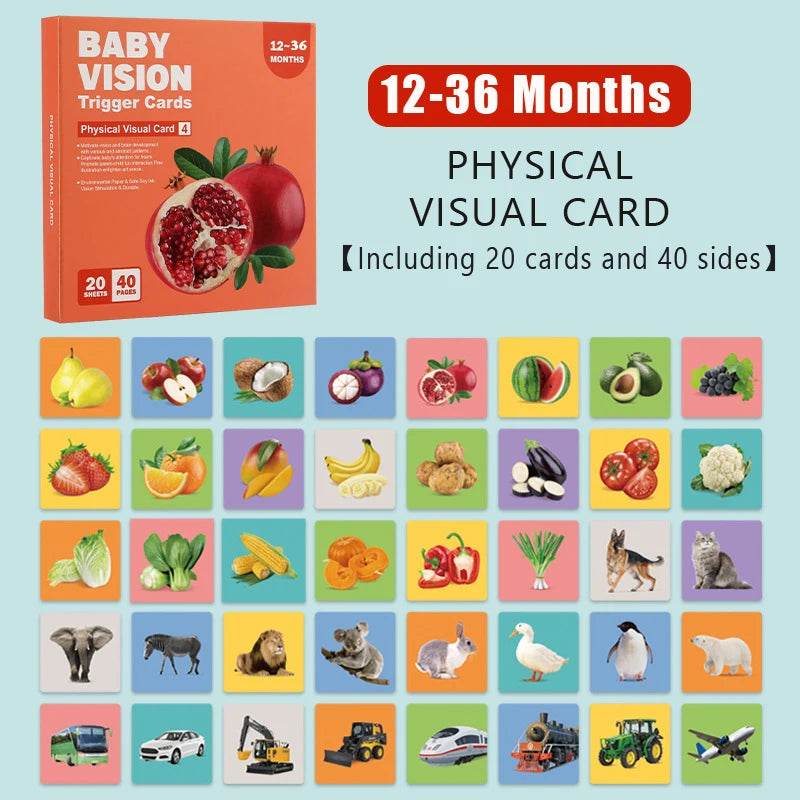 Baby Visual Stimulation Cards Montessori High Contrast Flash Cards for Infant Early Education Learning Toys for Newborn Gifts - ToylandEU