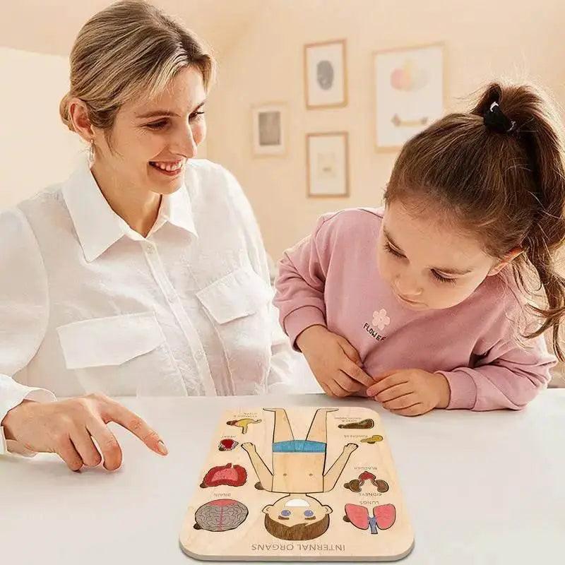  Montessori Human Body Anatomy Puzzle Wooden Toy 0-3 -  ToylandEU™