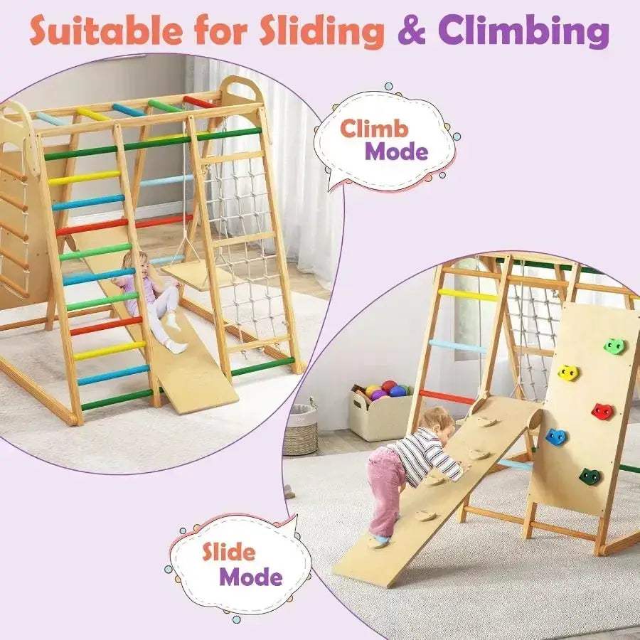Montessori Indoor Jungle Gym Eight In One Playground For Toddlers - ToylandEU