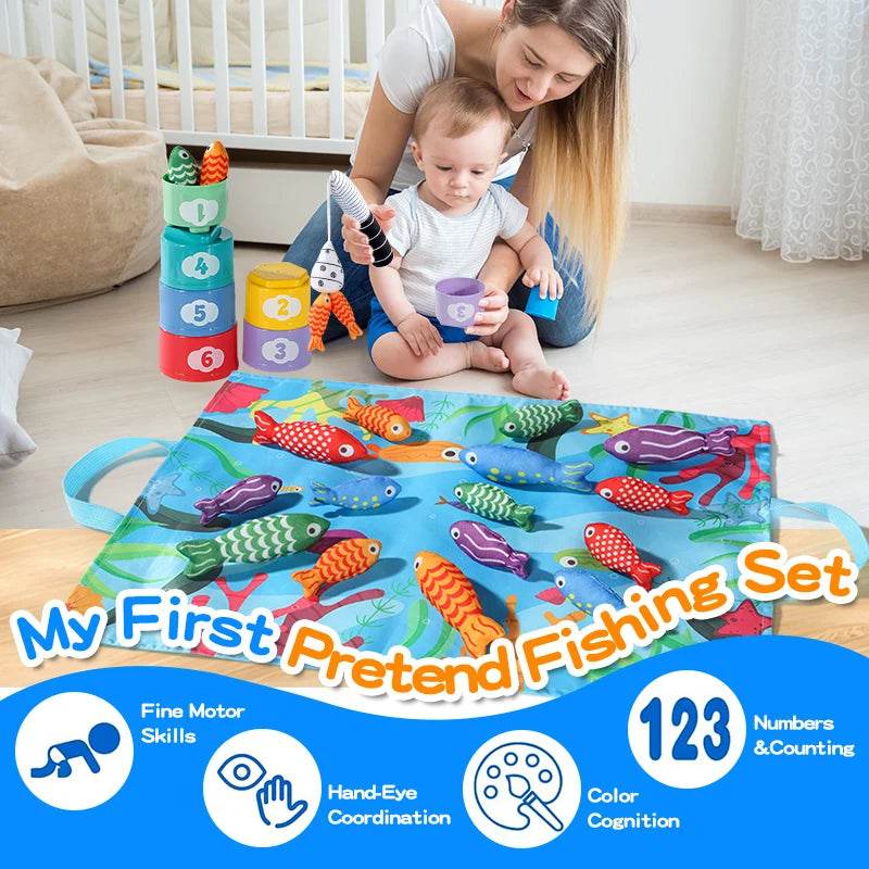 Kids Cloth Fishing Game Sensory Toy Montessori Toy Fun Game Party Events Holiday Gifts For Boy Girl - ToylandEU