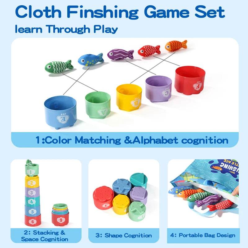 Kids Cloth Fishing Game Sensory Toy Montessori Toy Fun Game Party Events Holiday Gifts For Boy Girl - ToylandEU