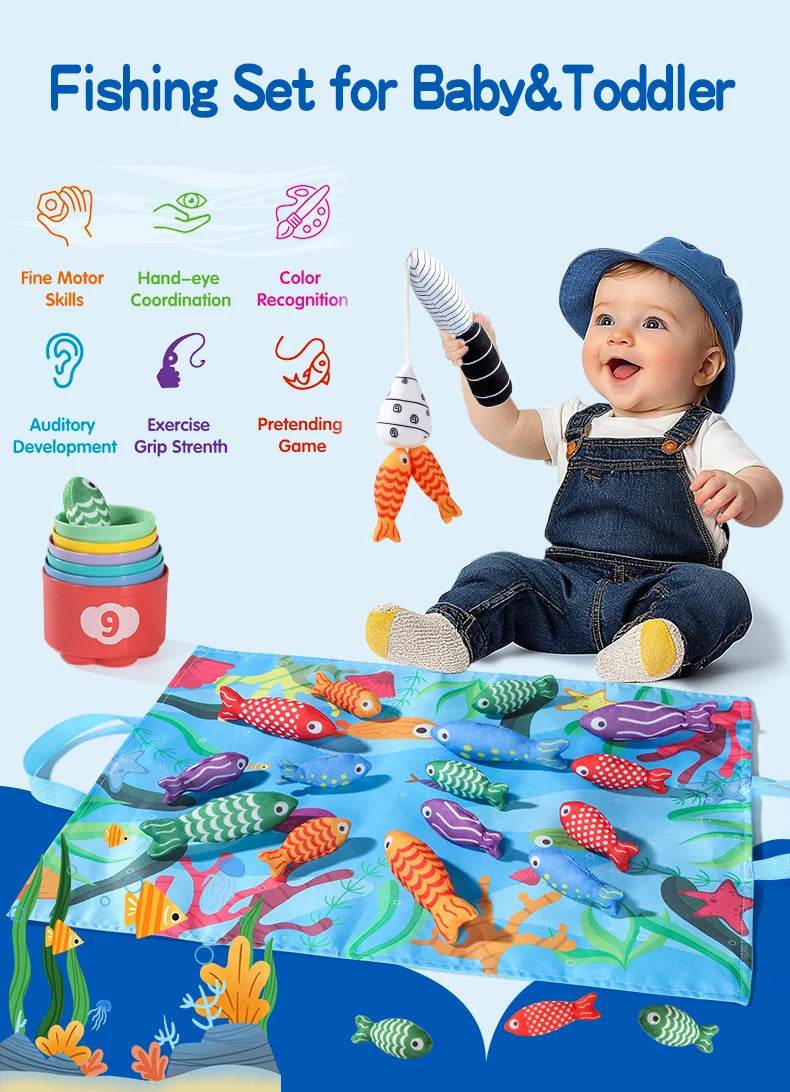 Kids Cloth Fishing Game Sensory Toy Montessori Toy Fun Game Party Events Holiday Gifts For Boy Girl - ToylandEU