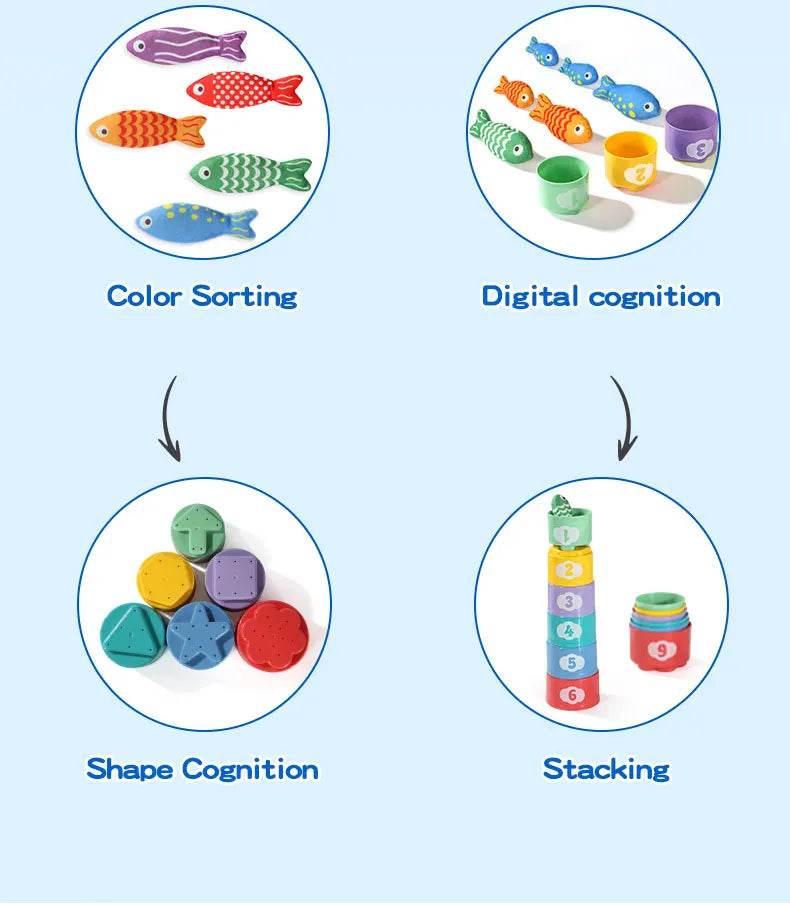 Kids Cloth Fishing Game Sensory Toy Montessori Toy Fun Game Party Events Holiday Gifts For Boy Girl - ToylandEU