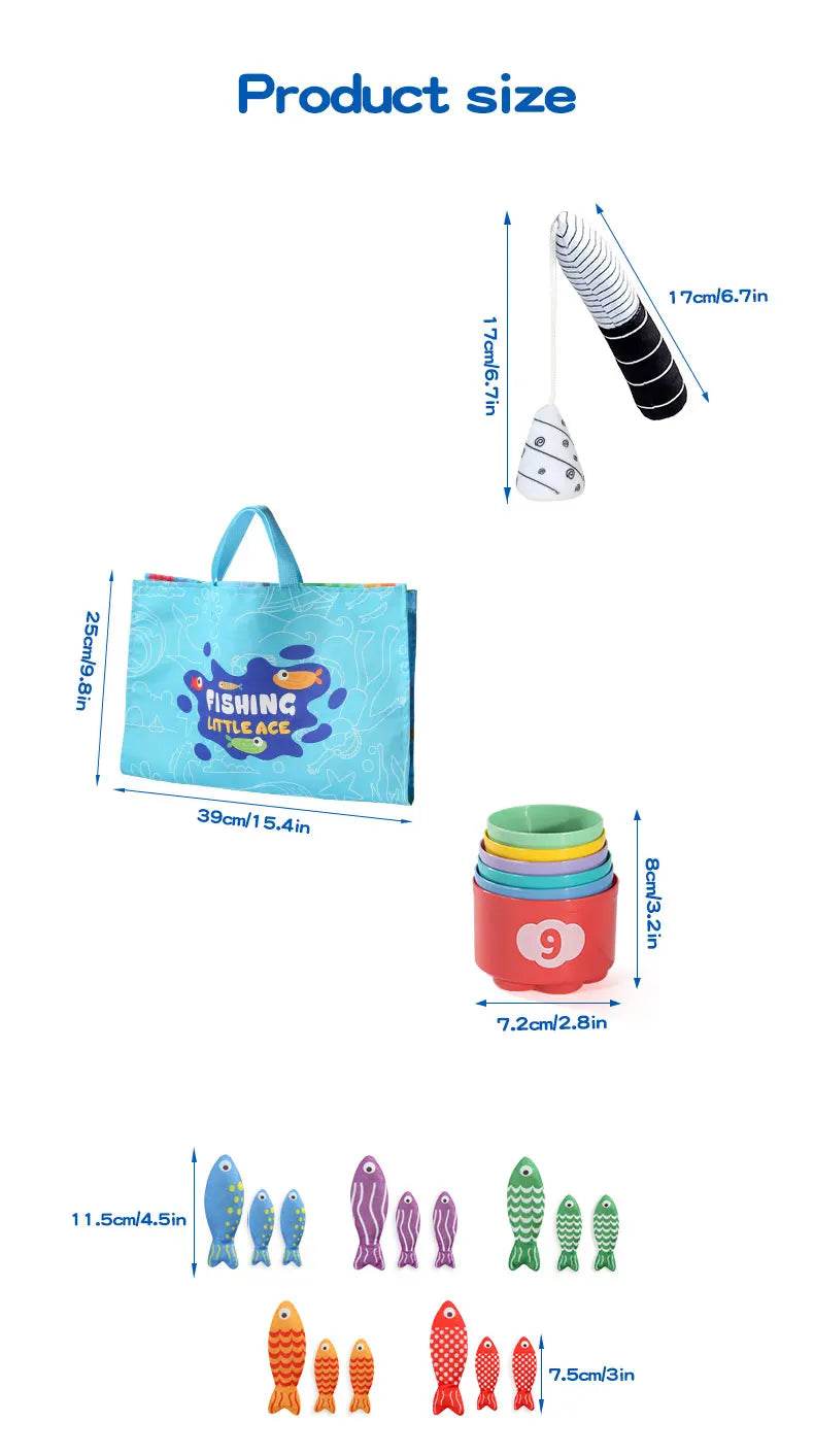 Kids Cloth Fishing Game Sensory Toy Montessori Toy Fun Game Party Events Holiday Gifts For Boy Girl - ToylandEU