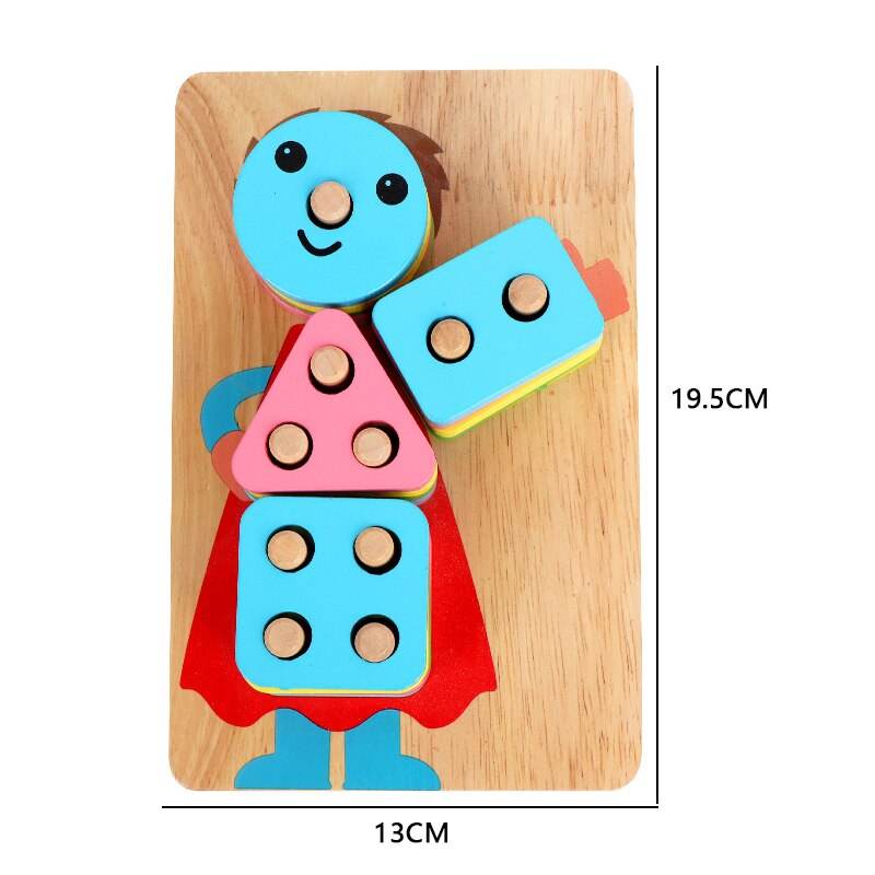 Interactive 3D Montessori Wooden Animal Puzzle for Age 0-6 - ToylandEU