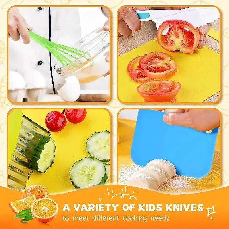 Montessori Kitchen Tools Set For Kids Safe Knives Included - ToylandEU