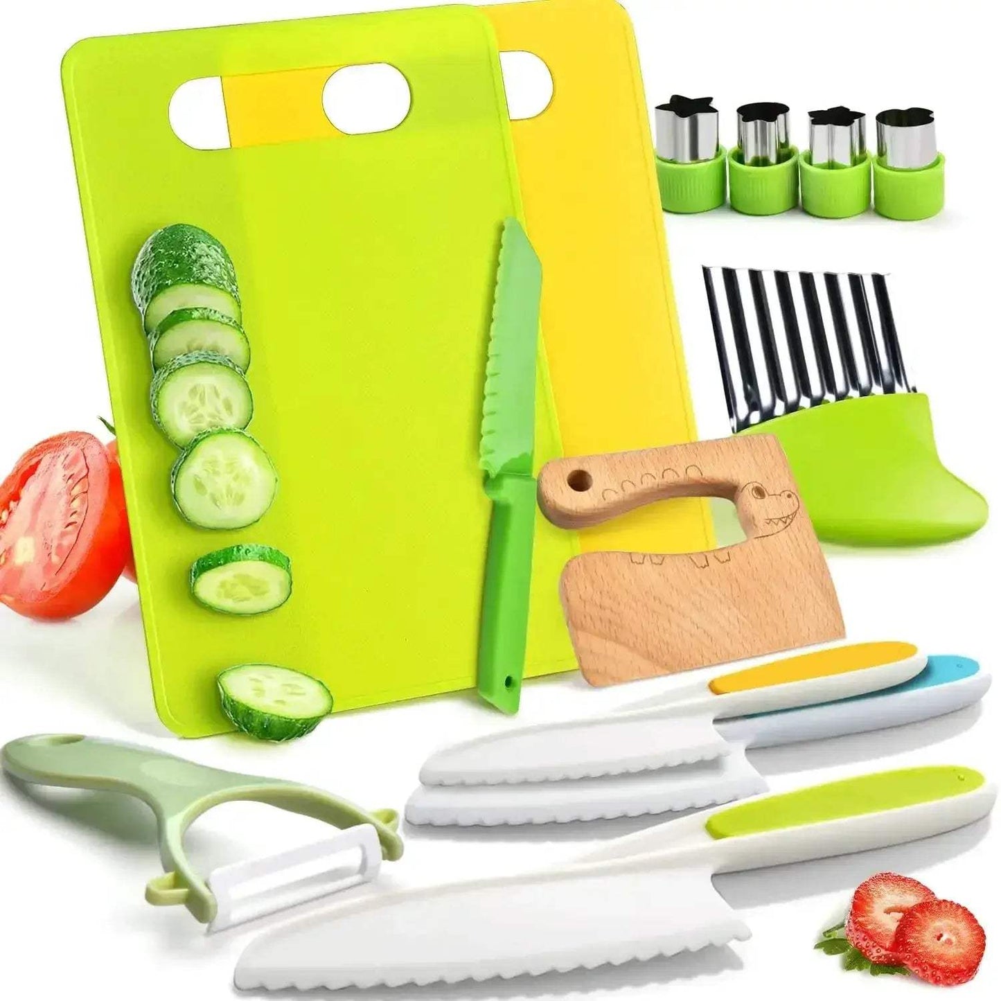 Montessori Kitchen Tools Set For Kids Safe Knives Included - ToylandEU