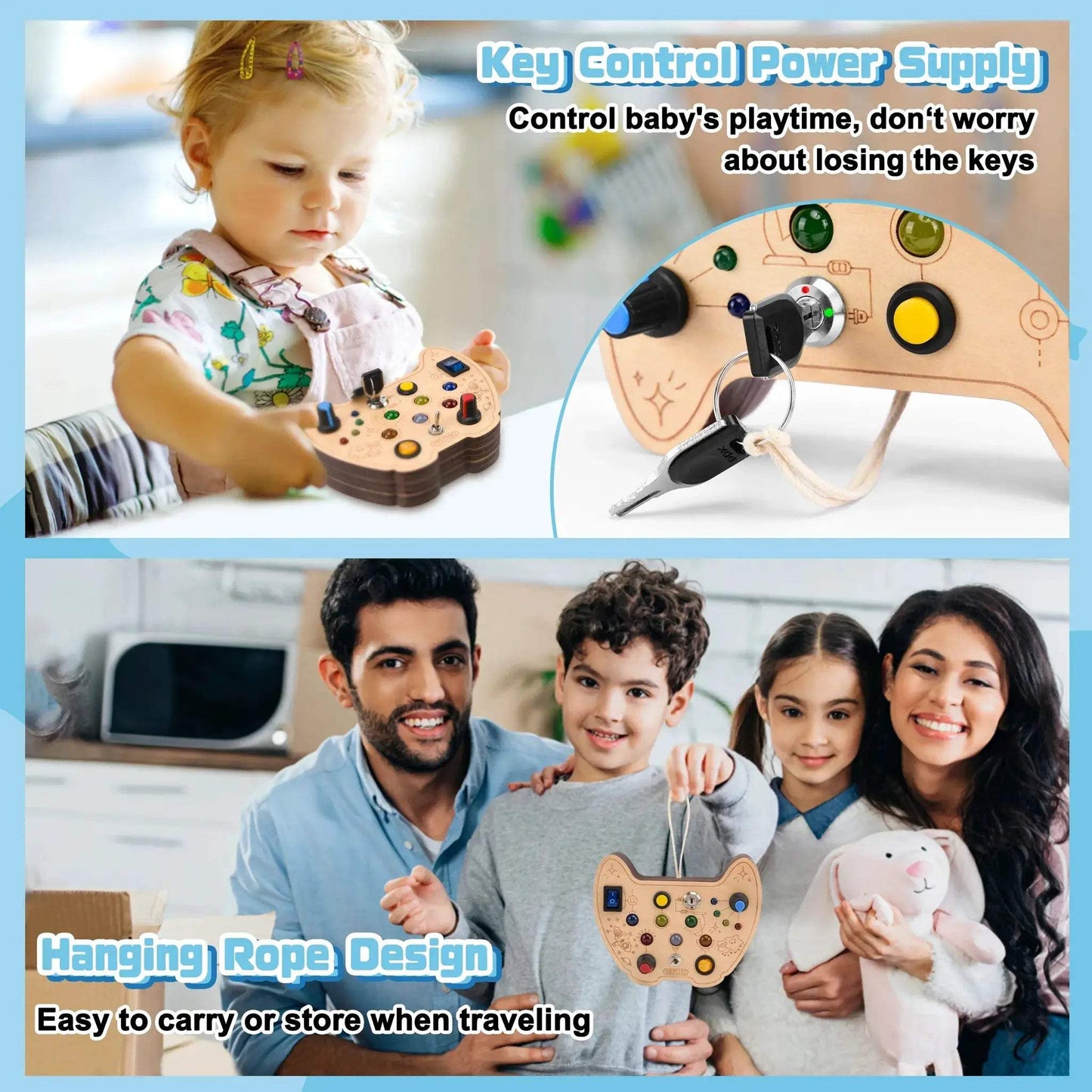 Montessori LED Busy Board for Toddlers Develops Fine Motor Skills - ToylandEU