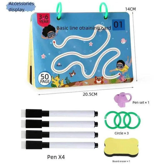  Montessori Magic Drawing Toy Set Pen Control Training Color Shape Math Match Game for Toddlers Educational Toys -  ToylandEU™