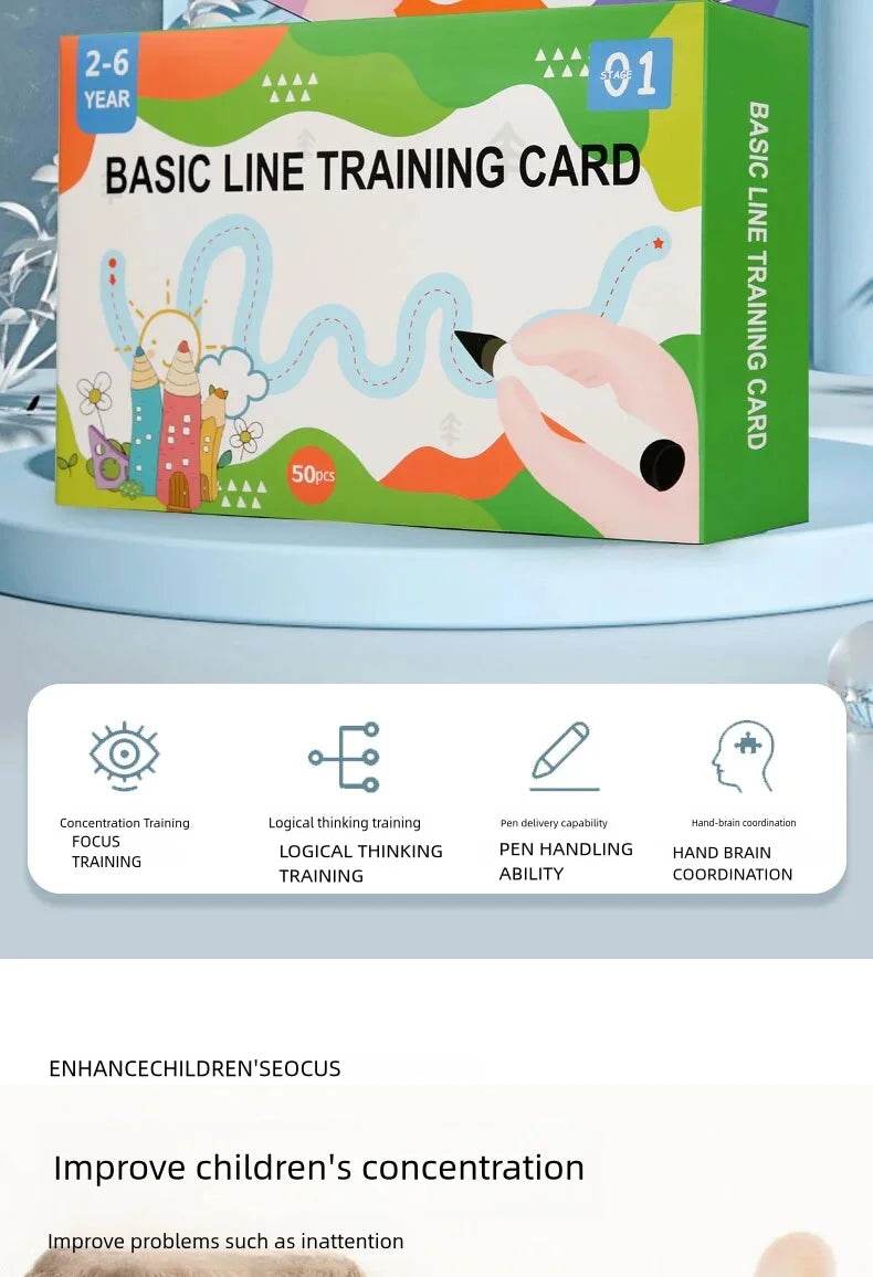 Montessori Magic Drawing Toy Set for Children Pen Control Training Color Shape Math Match Game Toddler Learning Educational Toys - ToylandEU