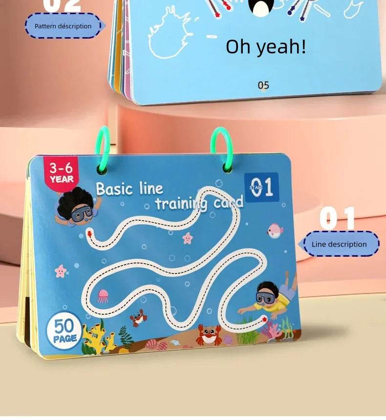 Montessori Magic Drawing Toy Set for Children Pen Control Training Color Shape Math Match Game Toddler Learning Educational Toys - ToylandEU