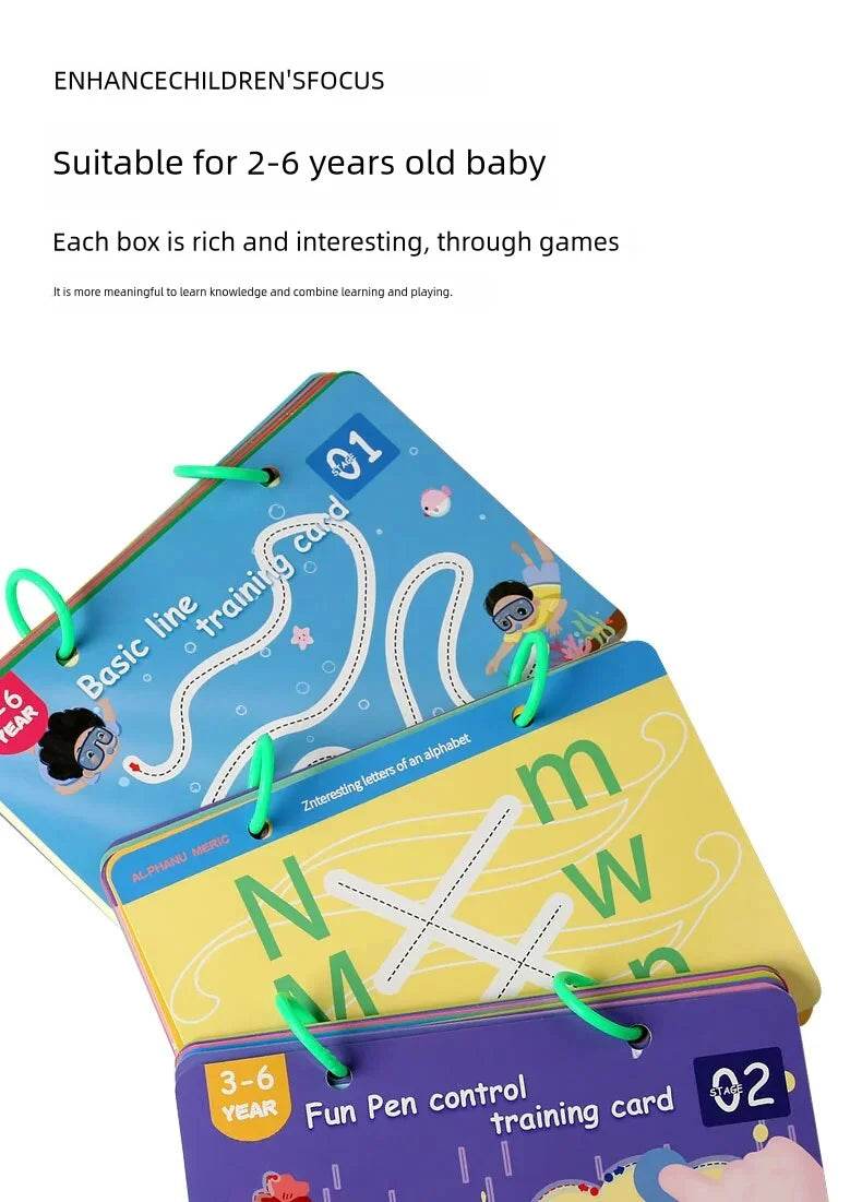 Montessori Magic Drawing Toy Set for Children Pen Control Training Color Shape Math Match Game Toddler Learning Educational Toys - ToylandEU