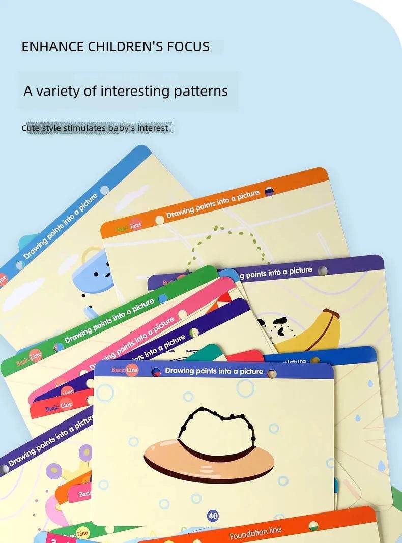 Montessori Magic Drawing Toy Set for Children Pen Control Training Color Shape Math Match Game Toddler Learning Educational Toys - ToylandEU