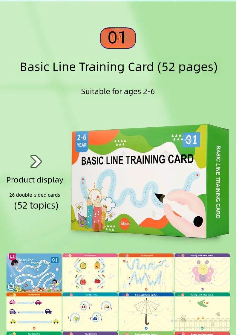 Montessori Magic Drawing Toy Set for Children Pen Control Training Color Shape Math Match Game Toddler Learning Educational Toys - ToylandEU