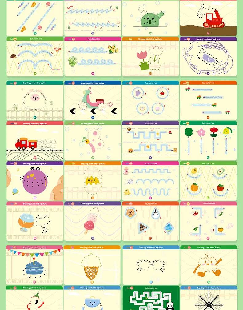 Montessori Magic Drawing Toy Set for Children Pen Control Training Color Shape Math Match Game Toddler Learning Educational Toys - ToylandEU