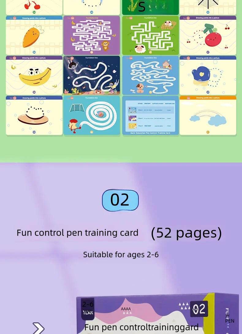 Montessori Magic Drawing Toy Set for Children Pen Control Training Color Shape Math Match Game Toddler Learning Educational Toys - ToylandEU