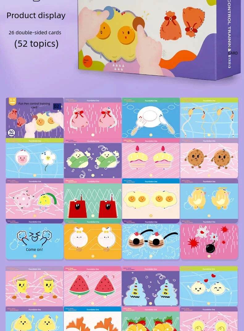 Montessori Magic Drawing Toy Set for Children Pen Control Training Color Shape Math Match Game Toddler Learning Educational Toys - ToylandEU