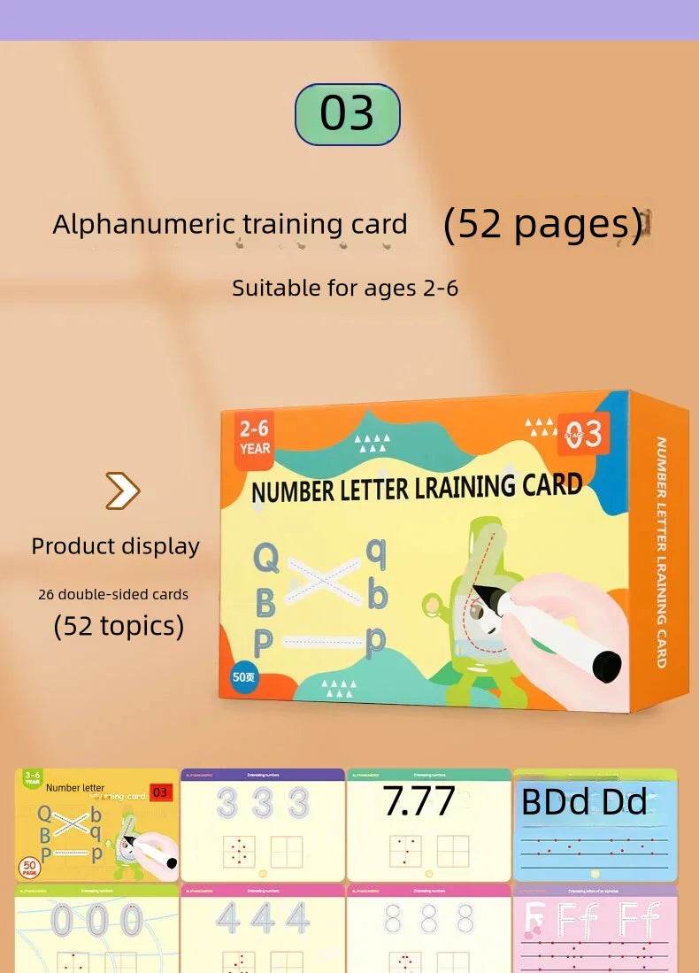 Montessori Magic Drawing Toy Set for Children Pen Control Training Color Shape Math Match Game Toddler Learning Educational Toys - ToylandEU