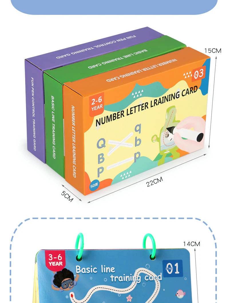 Montessori Magic Drawing Toy Set for Children Pen Control Training Color Shape Math Match Game Toddler Learning Educational Toys - ToylandEU