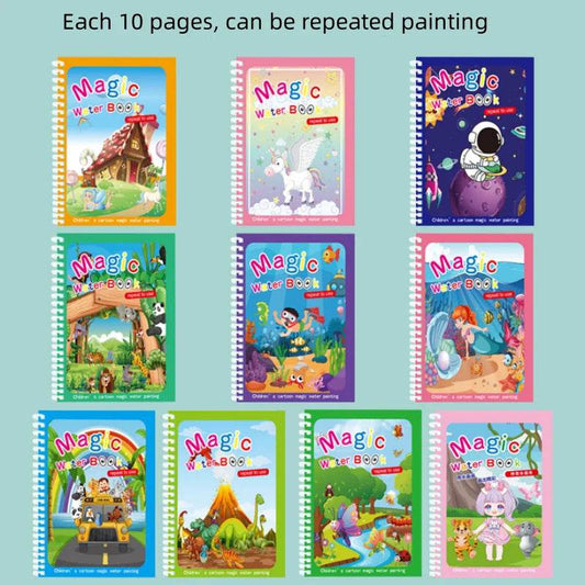 Children's Magic Water Drawing Book Montessori Reusable Coloring Book Sensory Educational Painting Toy - ToylandEU