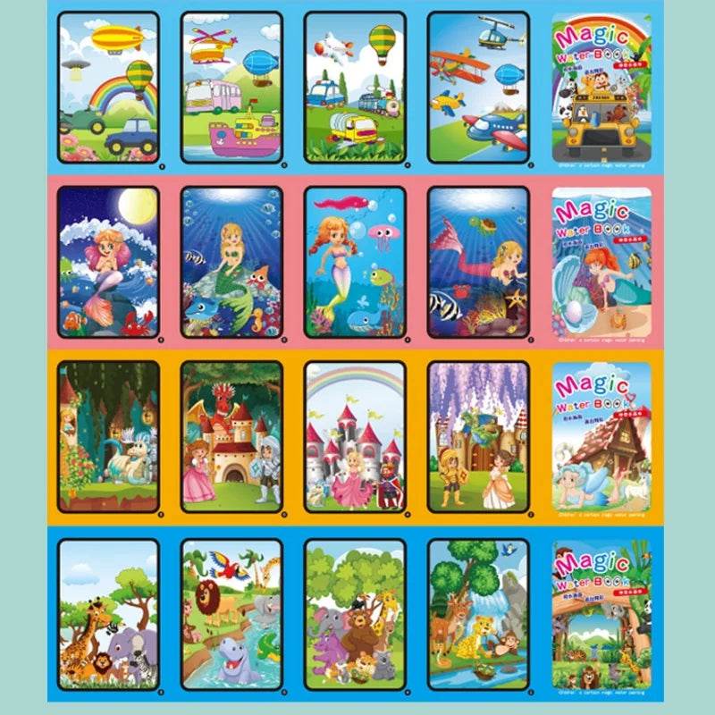 Children's Magic Water Drawing Book Montessori Reusable Coloring Book Sensory Educational Painting Toy - ToylandEU