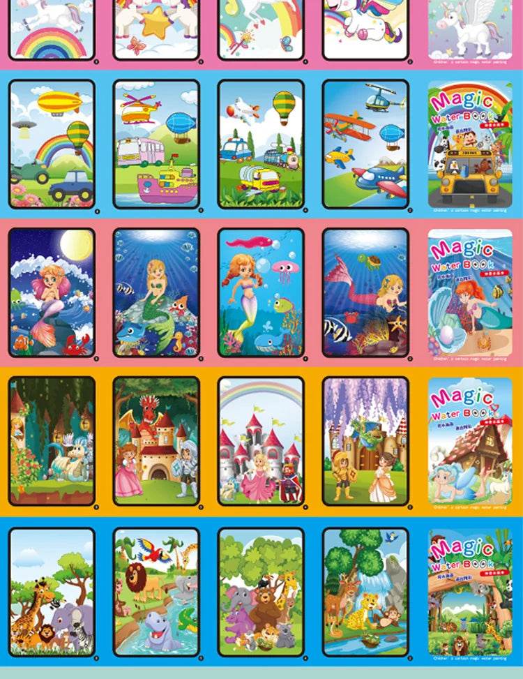 Children's Magic Water Drawing Book Montessori Reusable Coloring Book Sensory Educational Painting Toy - ToylandEU