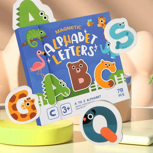 Montessori Educational Children English Learning Reading Toys Magnetic 26 Alphabet Letter Game Book - ToylandEU