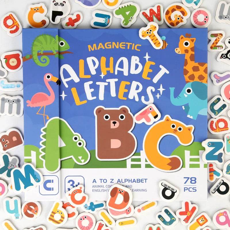 Montessori Educational Children English Learning Reading Toys Magnetic 26 Alphabet Letter Game Book - ToylandEU