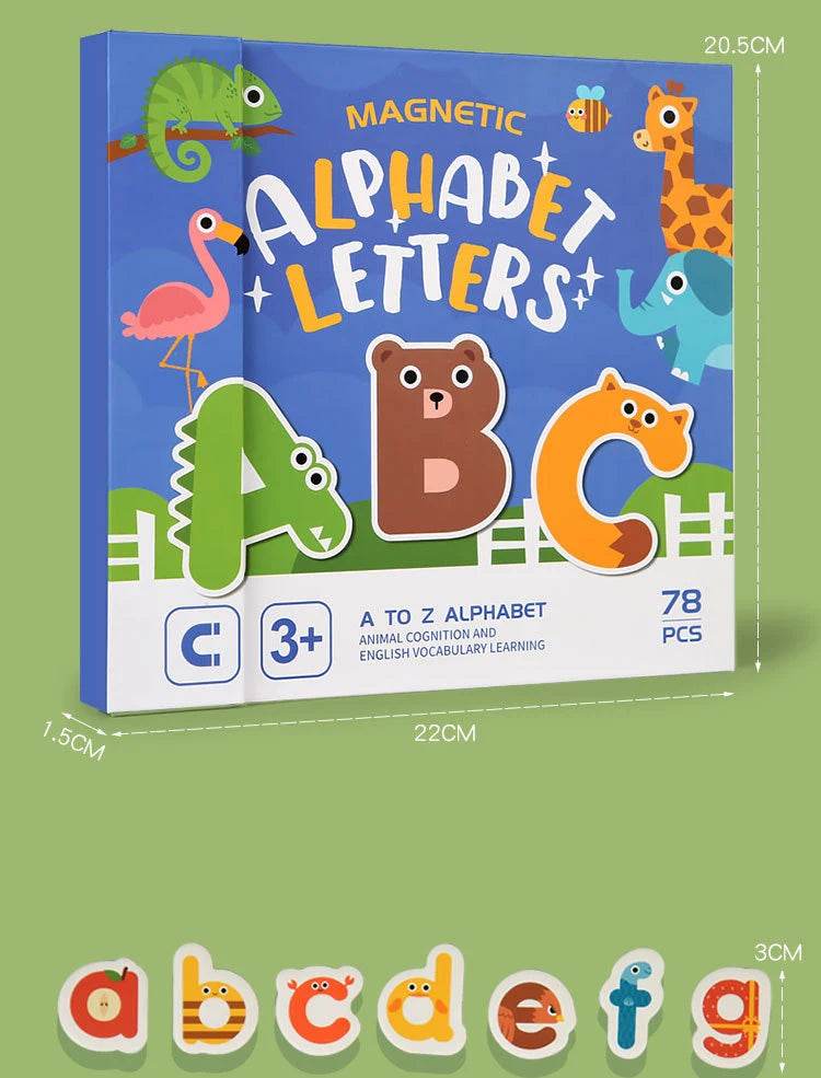 Montessori Educational Children English Learning Reading Toys Magnetic 26 Alphabet Letter Game Book - ToylandEU