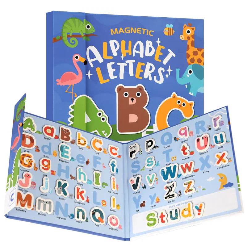 Montessori Educational Children English Learning Reading Toys Magnetic 26 Alphabet Letter Game Book - ToylandEU
