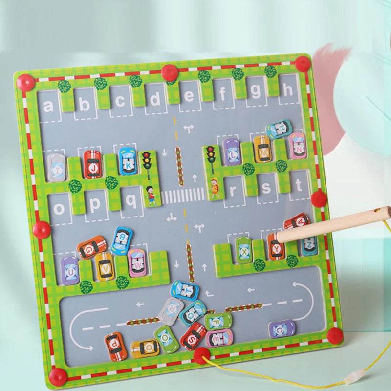 Montessori Magnetic Alphabet Maze Letter Puzzle Gifts for Kids Parking Lot Puzzles for Children Preschool Girls Boys Kids - ToylandEU